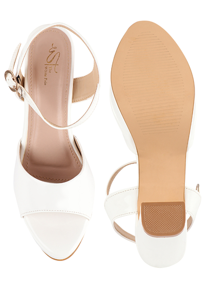 The Thick Lustre White Heels